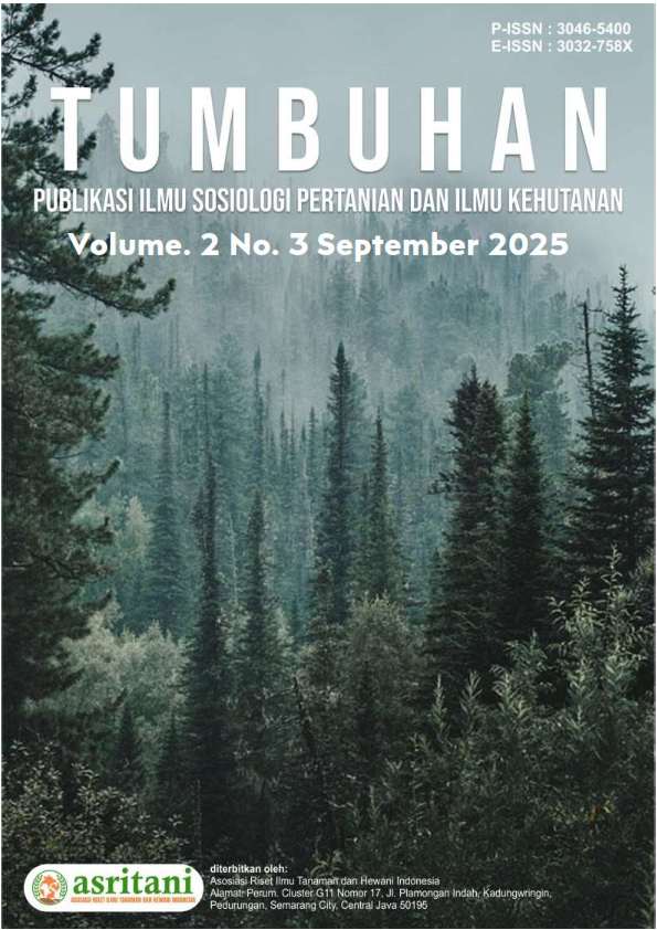 					View Vol. 2 No. 3 (2025): September: Tumbuhan : Publikasi Ilmu Sosiologi Pertanian Dan Ilmu Kehutanan
				